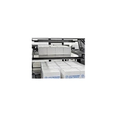 A-B-C 72AG High-Speed Low-Level Palletizer angled, reinforced transfer table