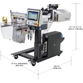 Autobag Autolabel 500 Thermal Transfer Printer with Bagger Dimensions