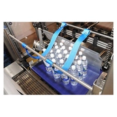 Polypack Tango Cost-Effective Print-Registration Bulls-Eye Shrink Bundler Multi-Pack of Bottles Entering Film